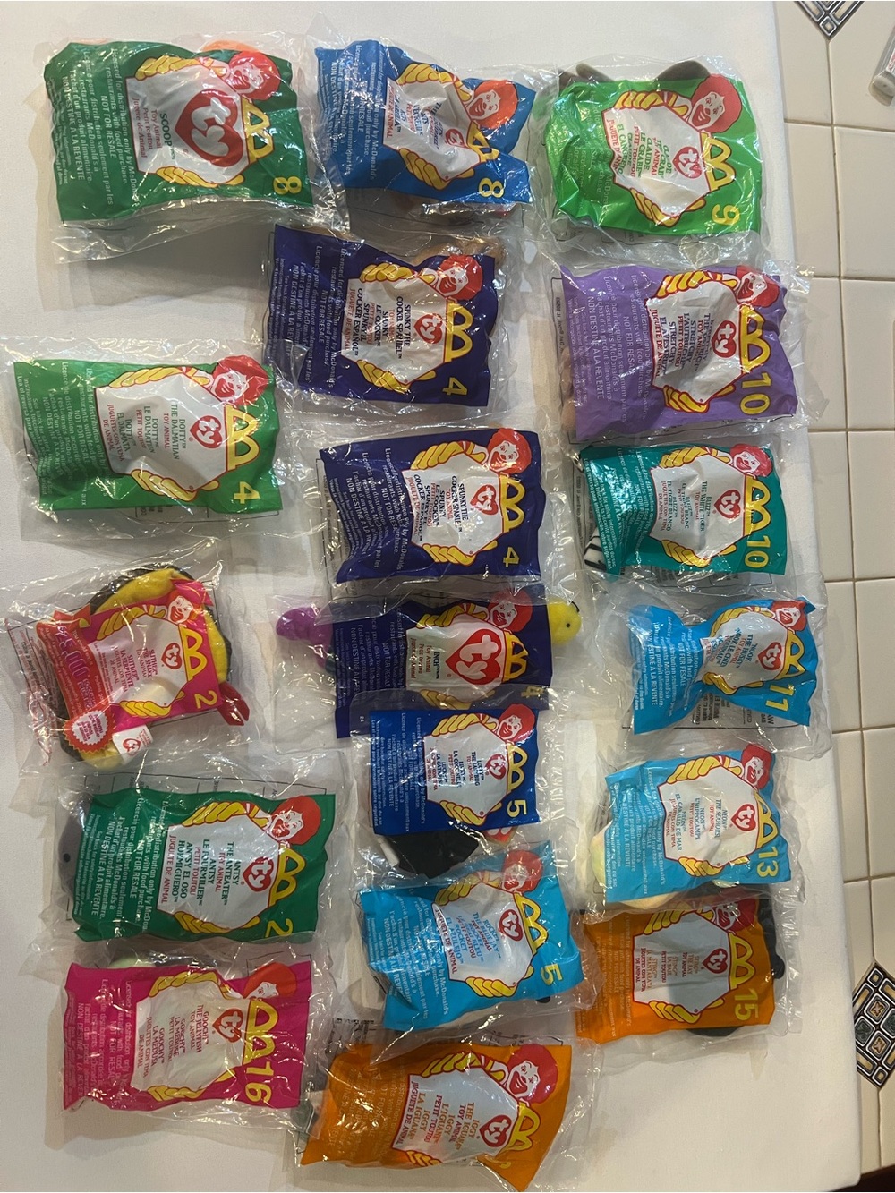 Vintage Ty Teen Beanie Babies McDonald's 18-Pieces Sealed in Assorted Colors